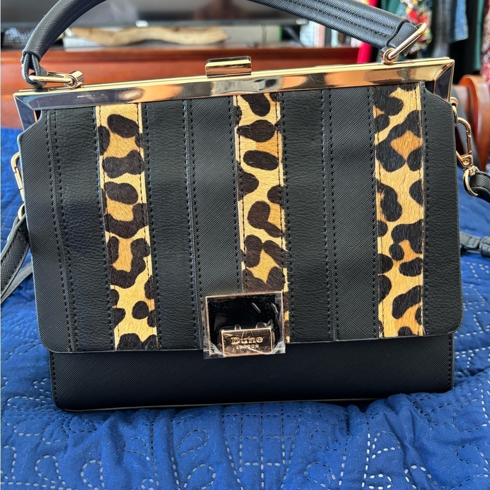Dune London Leopard Print hand bag with Structured Design